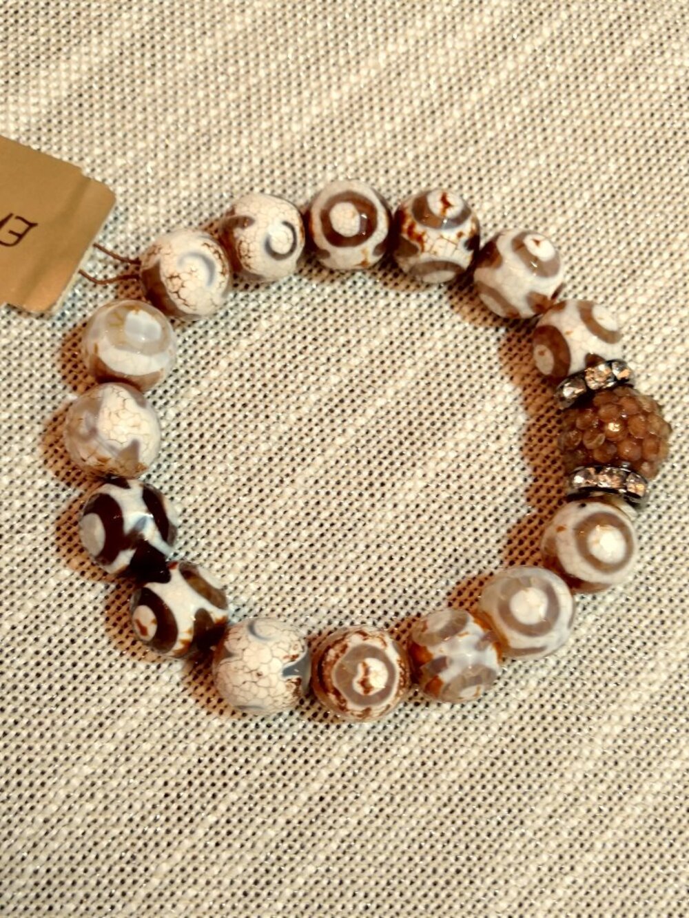 Erica Lyons glass and crystal stretch bracelet NWT